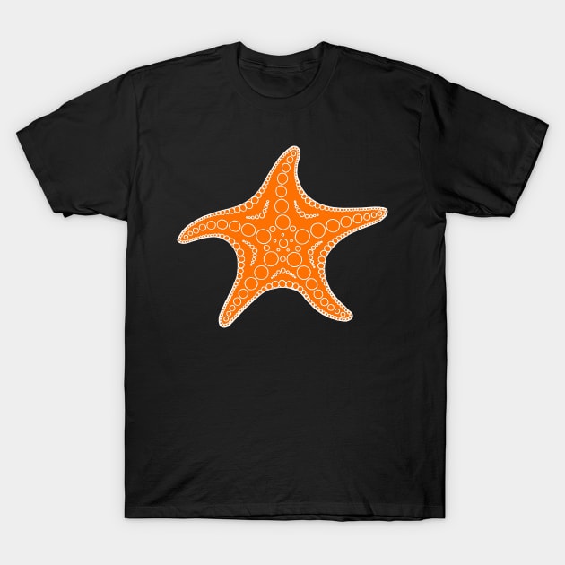 Starfish (white/orange) T-Shirt by calenbundalas